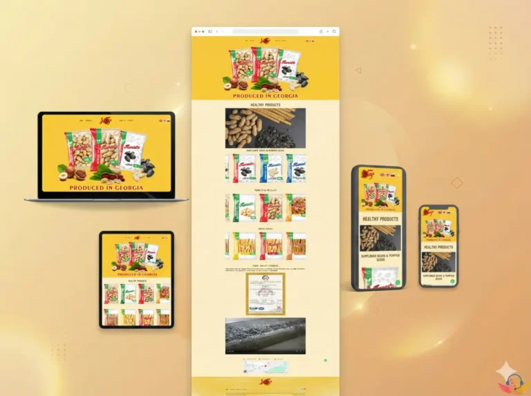 რესპონსიული ვებ-გვერდის დიზაინი ქართული ჯანსაღი პროდუქტებისთვის.